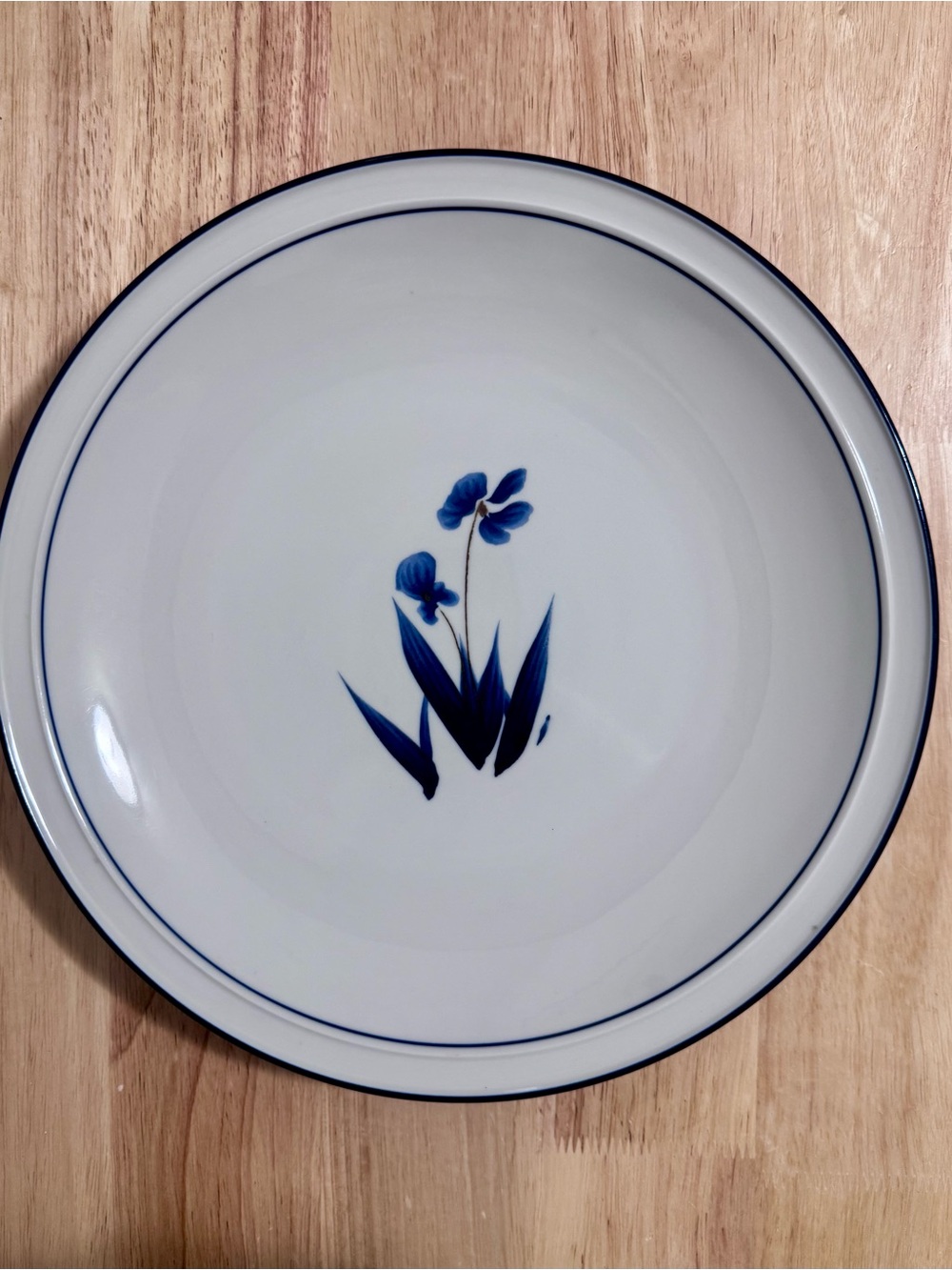 Vintage Dansk Blue Floral Plate 12” Wall Hanging Denmark Chop Plate
